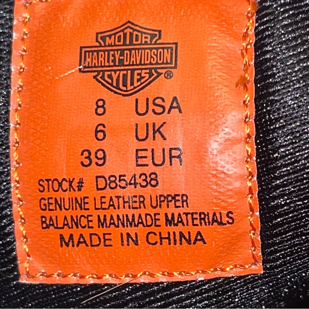 HARLEY-DAVIDSON Women’s Black Leather Mid-Calf Zip Up Boots, Size 8 M #D85438 - Picture 11 of 16